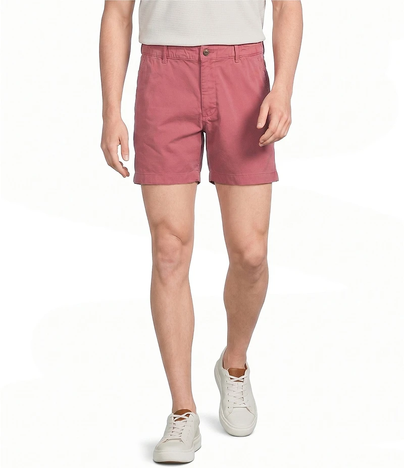 Roundtree & Yorke 6#double; Inseam Flat Front Garment Dyed Elastic Shorts