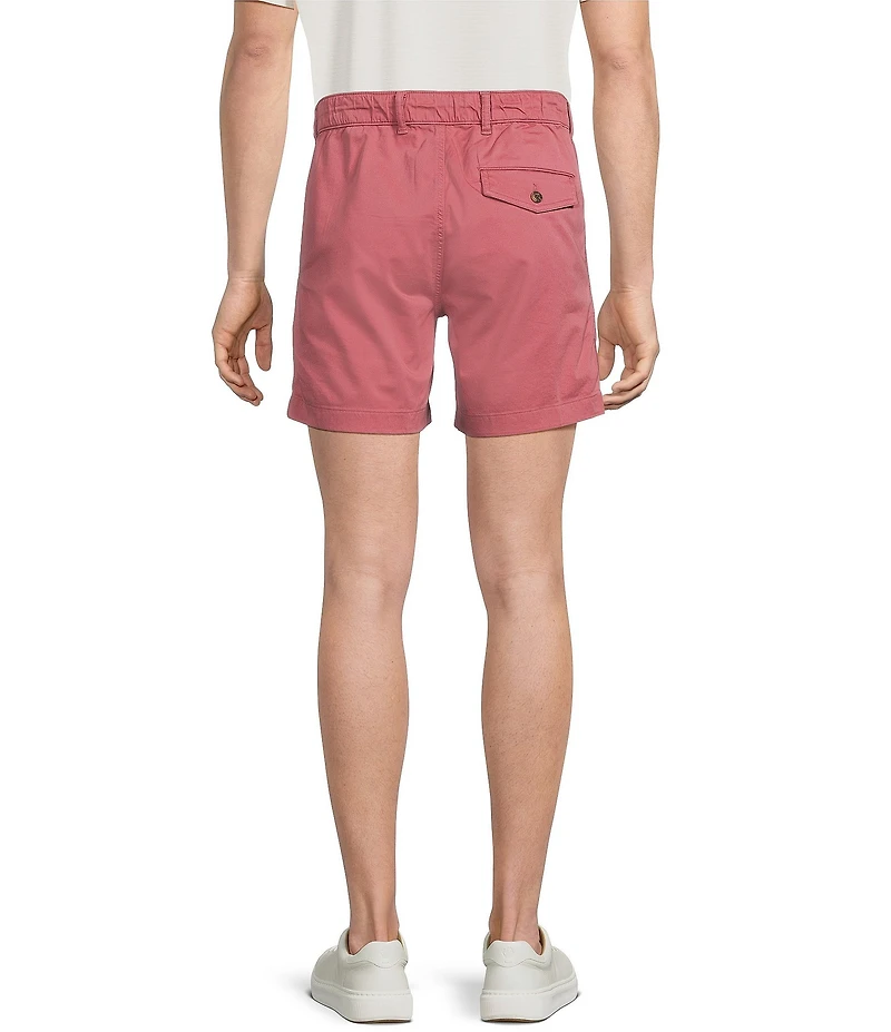 Roundtree & Yorke 6#double; Inseam Flat Front Garment Dyed Elastic Shorts