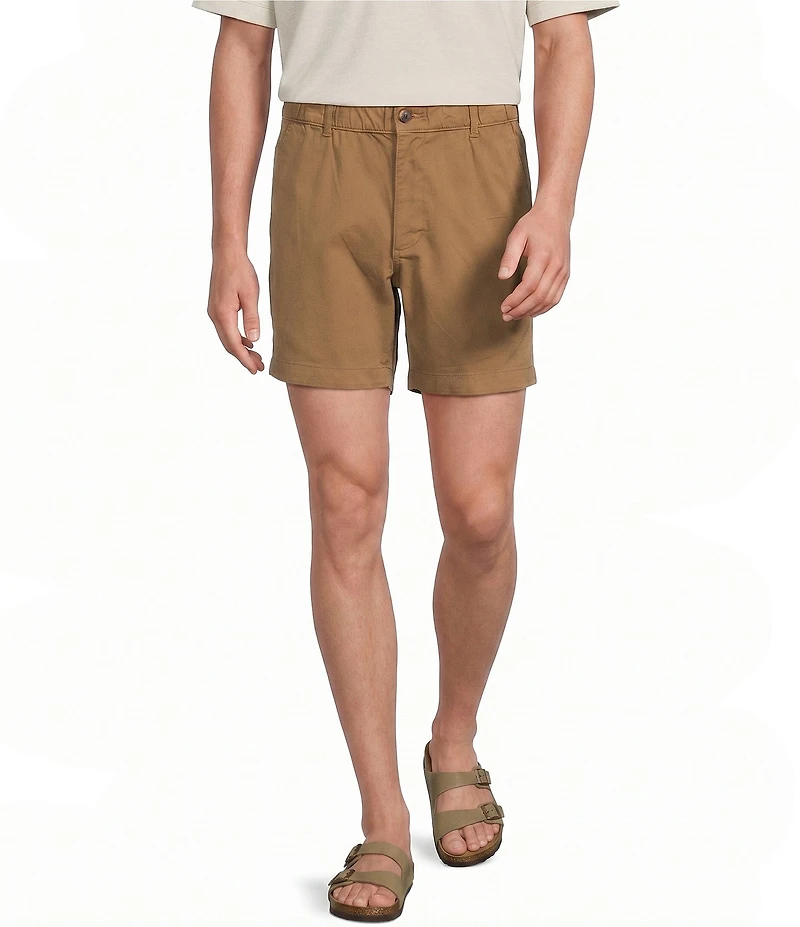 Roundtree & Yorke 6#double; Inseam Flat Front Garment Dyed Elastic Shorts