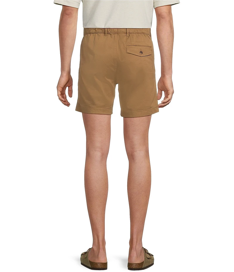 Roundtree & Yorke 6#double; Inseam Flat Front Garment Dyed Elastic Shorts