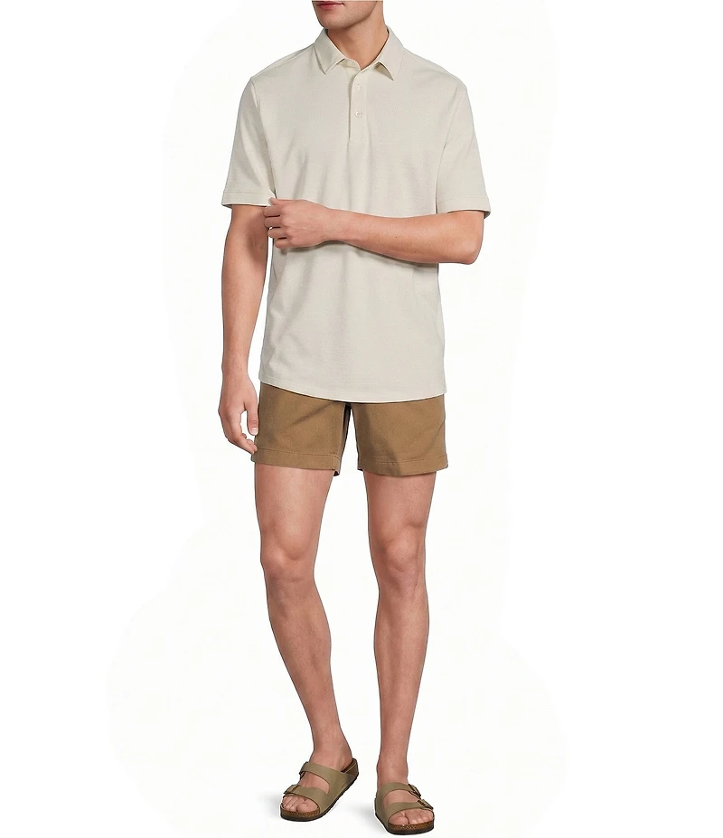Roundtree & Yorke 6#double; Inseam Flat Front Garment Dyed Elastic Shorts