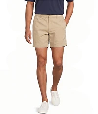 Roundtree & Yorke 6#double; Inseam Flat Front Garment Dyed Elastic Shorts
