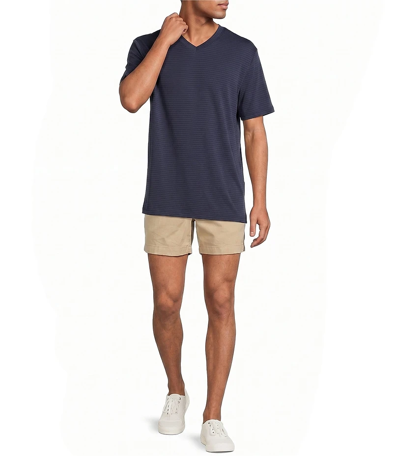 Roundtree & Yorke 6#double; Inseam Flat Front Garment Dyed Elastic Shorts
