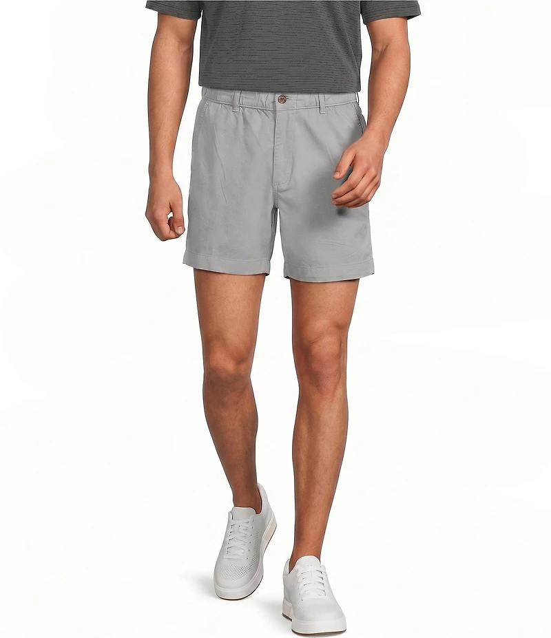 Roundtree & Yorke 6#double; Inseam Flat Front Garment Dyed Elastic Shorts