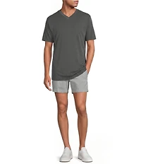 Roundtree & Yorke 6#double; Inseam Flat Front Garment Dyed Elastic Shorts