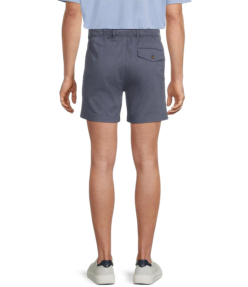 Roundtree & Yorke 6#double; Inseam Flat Front Garment Dyed Elastic Shorts
