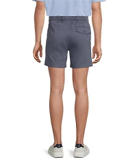 Roundtree & Yorke 6#double; Inseam Flat Front Garment Dyed Elastic Shorts