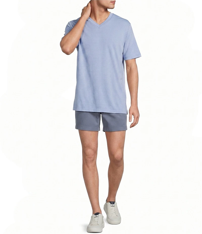 Roundtree & Yorke 6#double; Inseam Flat Front Garment Dyed Elastic Shorts