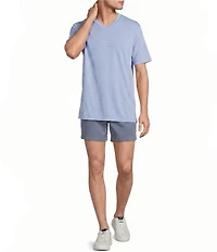 Roundtree & Yorke 6#double; Inseam Flat Front Garment Dyed Elastic Shorts