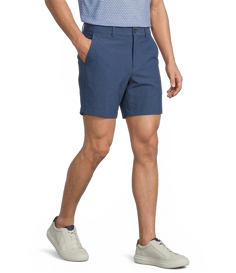 Roundtree & Yorke 7#double; Flat Front Heather Performance Shorts