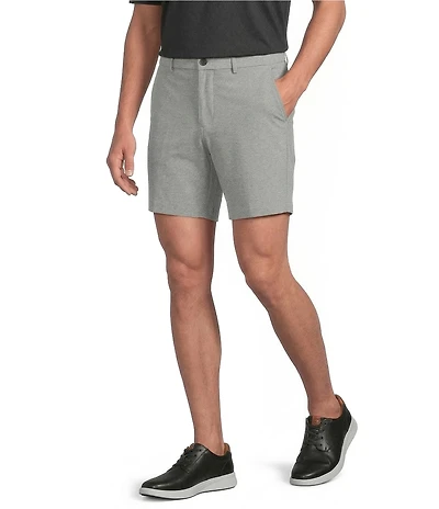 Roundtree & Yorke 7#double; Flat Front Heather Performance Shorts
