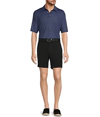 Roundtree & Yorke 7#double; Mid Rise Flat Front Performance Shorts