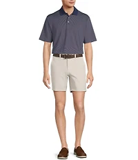 Roundtree & Yorke 7#double; Flat Front Performance Solid Texture Shorts