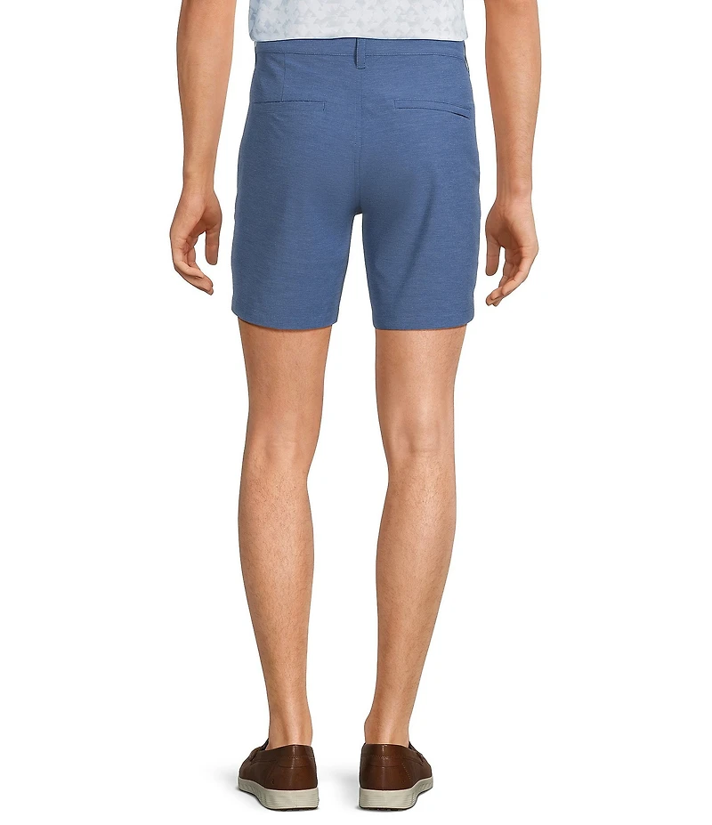 Roundtree & Yorke 7#double; Flat Front Performance Solid Texture Shorts