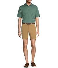 Roundtree & Yorke 7#double; Flat Front Performance Solid Texture Shorts