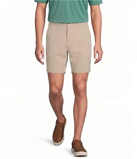 Roundtree & Yorke Solid Flat Front Performance 8#double; Inseam Shorts