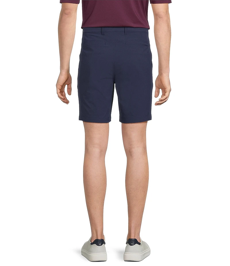 Roundtree & Yorke Solid Flat Front Performance 8#double; Inseam Shorts