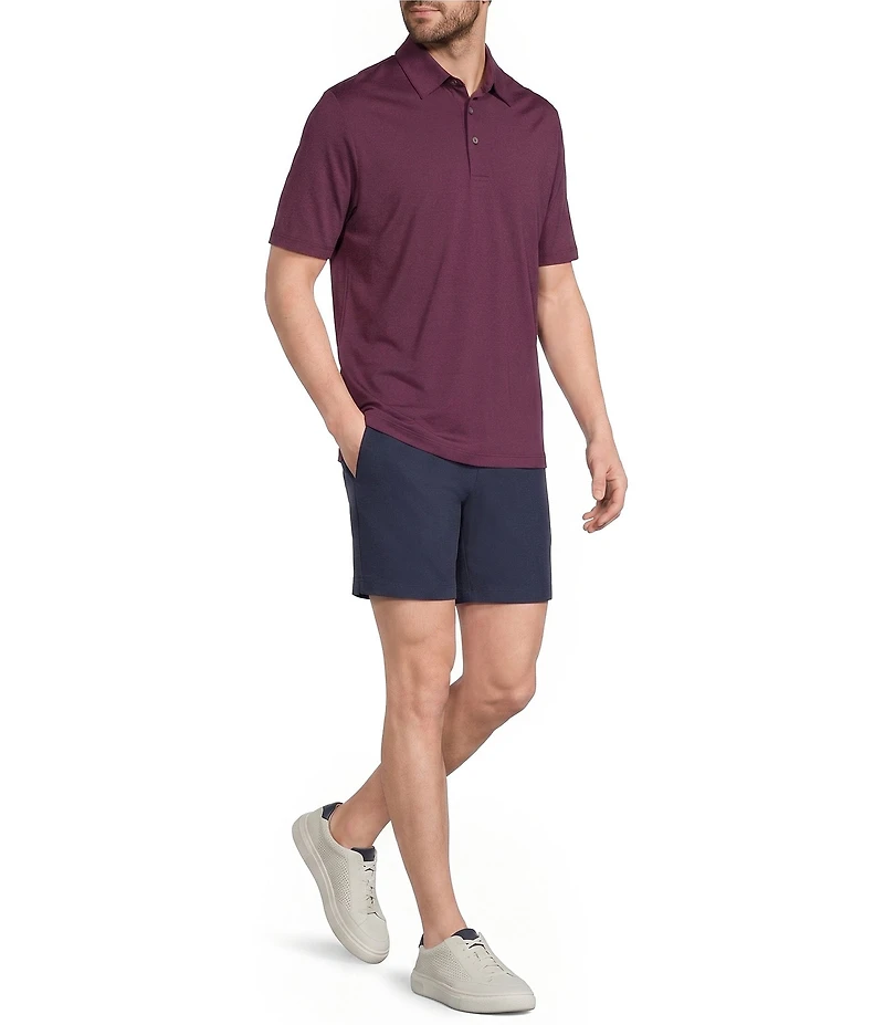 Roundtree & Yorke Solid Flat Front Performance 8#double; Inseam Shorts