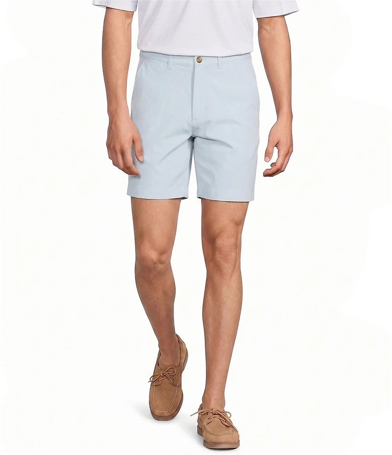 Roundtree & Yorke Solid Flat Front Performance 8#double; Inseam Shorts