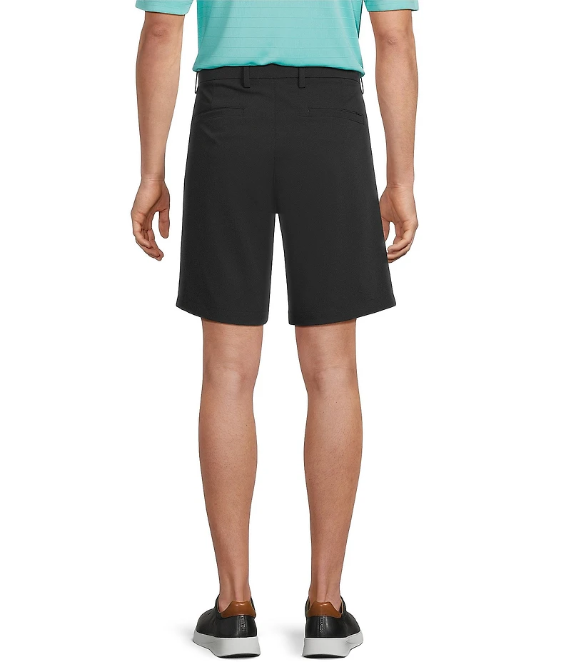 Roundtree & Yorke 9#double; Flat Front Performance Solid Texture Shorts