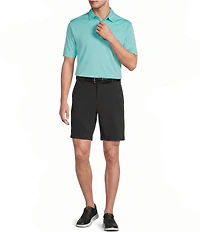 Roundtree & Yorke 9#double; Flat Front Performance Solid Texture Shorts