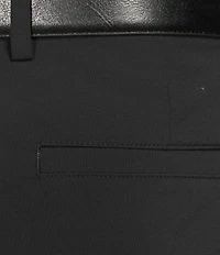 Roundtree & Yorke 9#double; Flat Front Performance Solid Texture Shorts