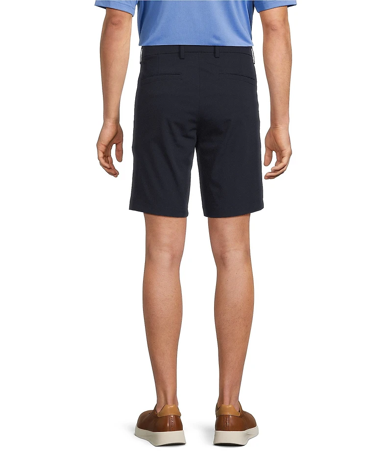 Roundtree & Yorke 9#double; Flat Front Performance Solid Texture Shorts