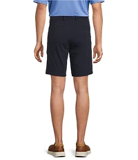 Roundtree & Yorke 9#double; Flat Front Performance Solid Texture Shorts
