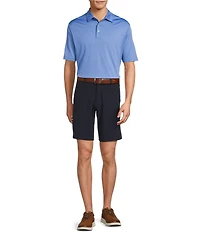 Roundtree & Yorke 9#double; Flat Front Performance Solid Texture Shorts