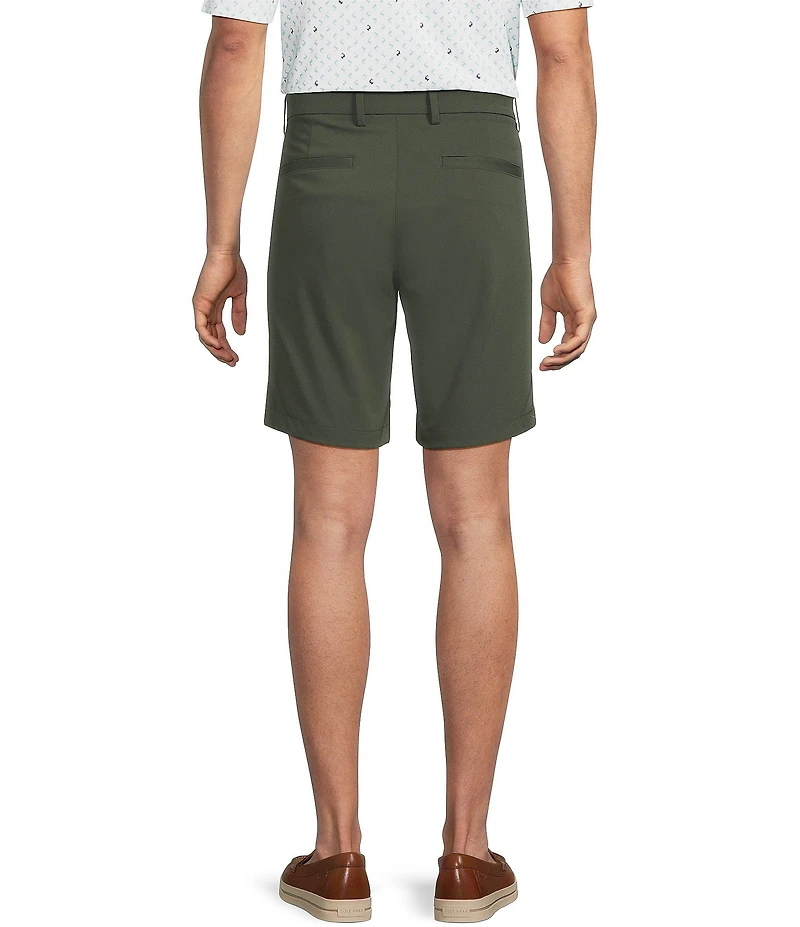 Roundtree & Yorke 9#double; Flat Front Performance Solid Texture Shorts