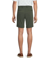 Roundtree & Yorke 9#double; Flat Front Performance Solid Texture Shorts