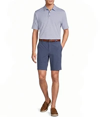 Roundtree & Yorke 9#double; Flat Front Performance Solid Texture Shorts