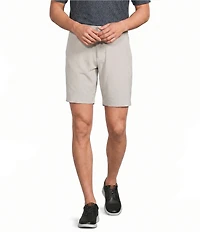 Roundtree & Yorke 9#double; Flat Front Performance Solid Texture Shorts
