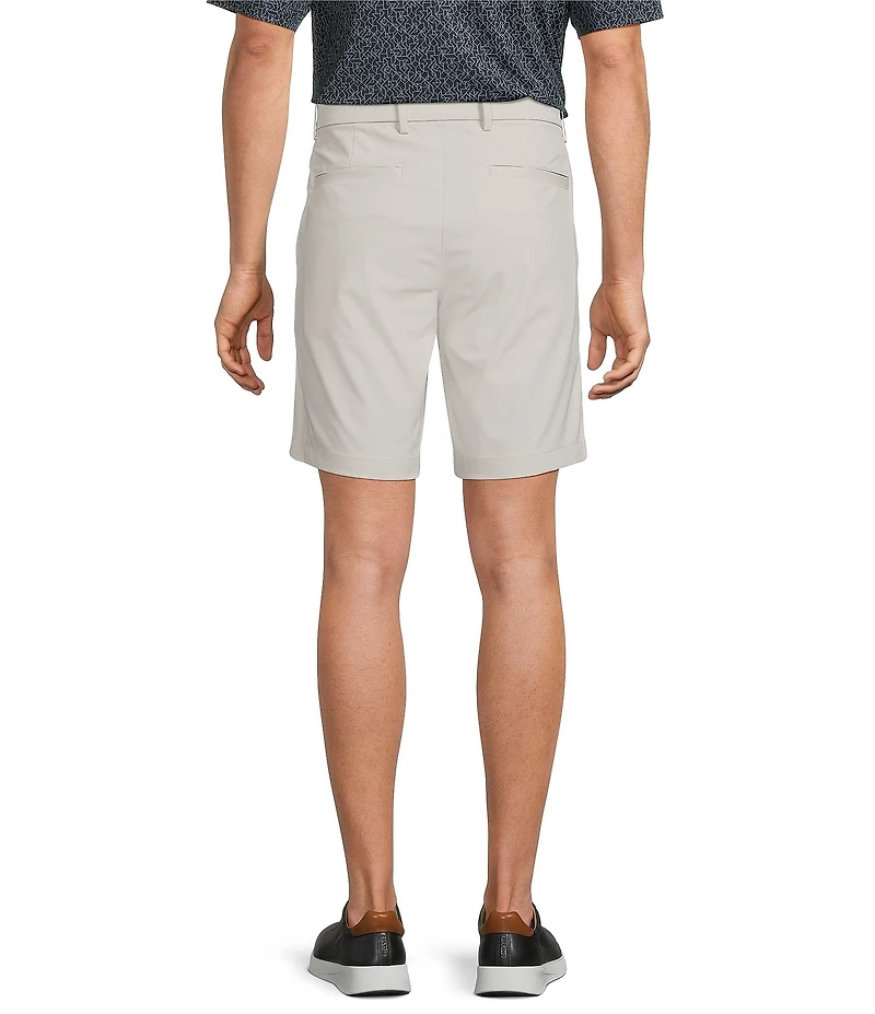 Roundtree & Yorke 9#double; Flat Front Performance Solid Texture Shorts
