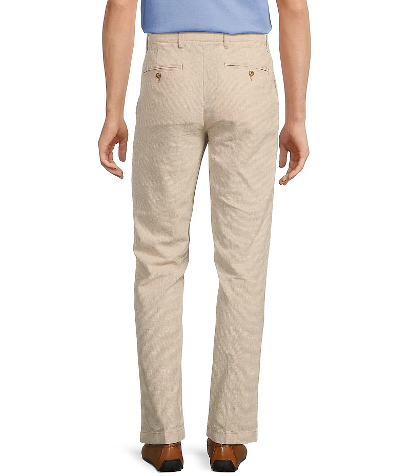 Roundtree & Yorke Andrew Fit Flat Front Linen Chino Pants