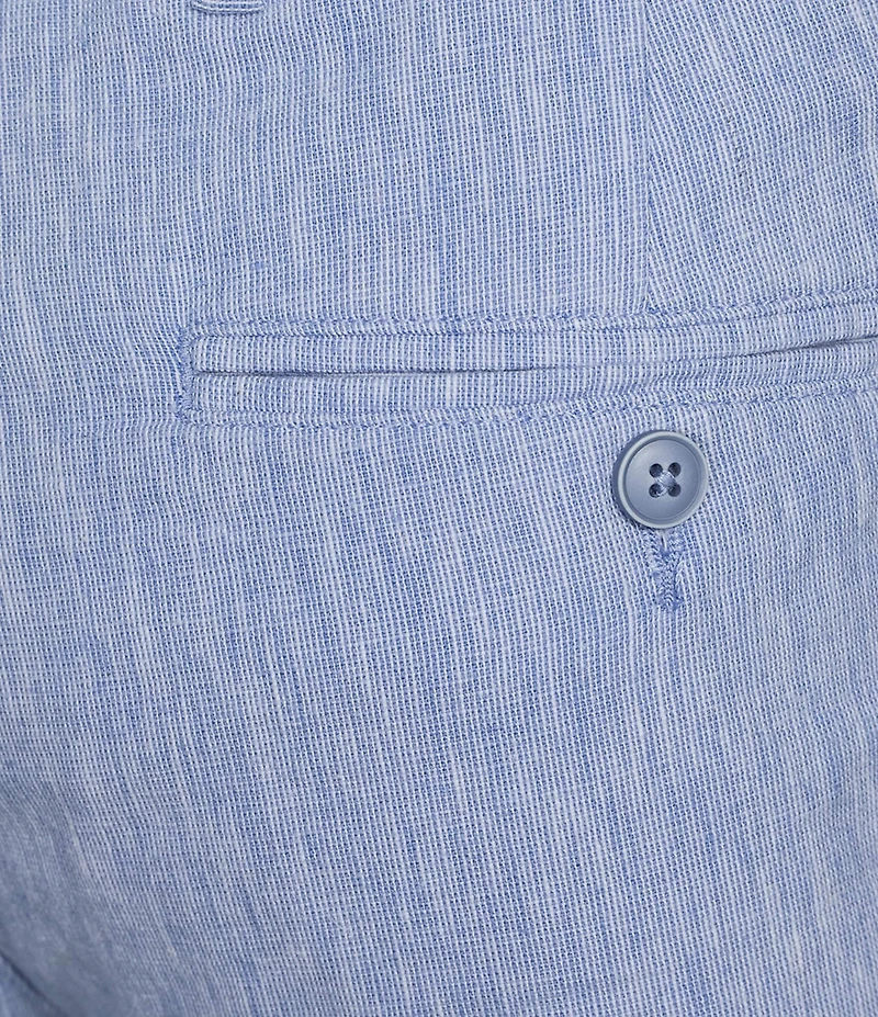 Roundtree & Yorke Andrew Fit Flat Front Solid Linen Chinos