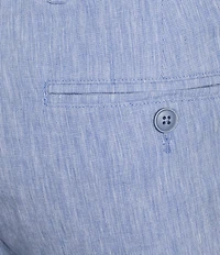 Roundtree & Yorke Andrew Fit Flat Front Solid Linen Chinos