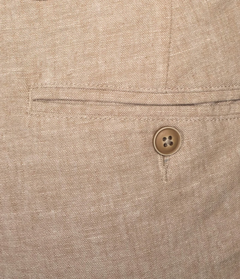 Roundtree & Yorke Andrew Fit Flat Front Solid Linen Chinos