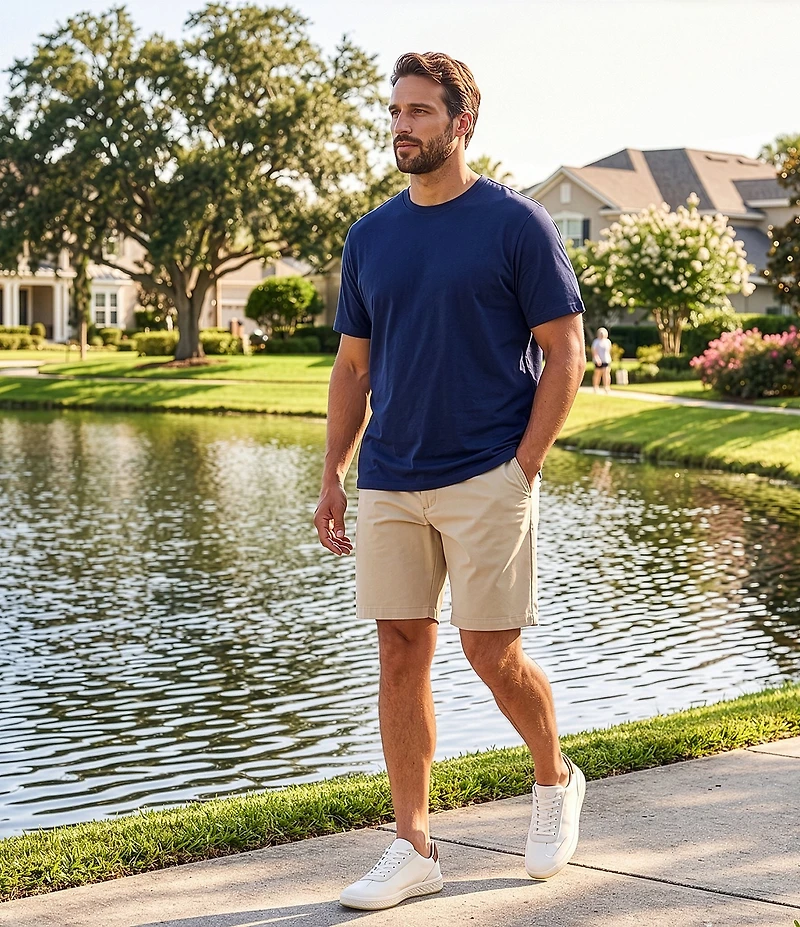 Roundtree & Yorke Big & Tall 9#double; and 11#double; Inseam Solid Performance Shorts