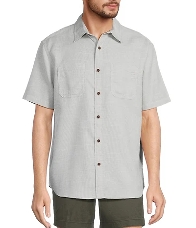 Roundtree & Yorke Big & Tall Short Sleeve Textured Solid Sport Shirt