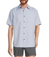 Roundtree & Yorke Big & Tall Short Sleeve Textured Solid Sport Shirt