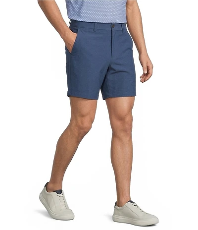 Roundtree & Yorke Big & Tall 7#double; Flat Front Heather Performance Shorts