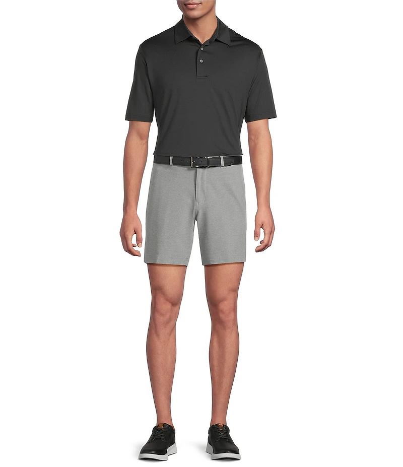 Roundtree & Yorke Big & Tall 7#double; Flat Front Heather Performance Shorts