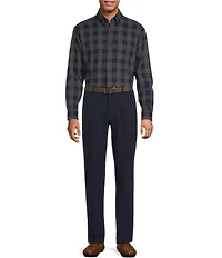 Roundtree & Yorke Big & Tall Buffalo Check Long Sleeve Portuguese Flannel Sport Shirt