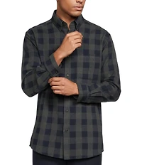 Roundtree & Yorke Big & Tall Buffalo Check Long Sleeve Portuguese Flannel Sport Shirt