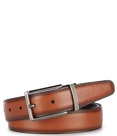 Roundtree & Yorke Big & Tall Reversible Double Double Leather Belt