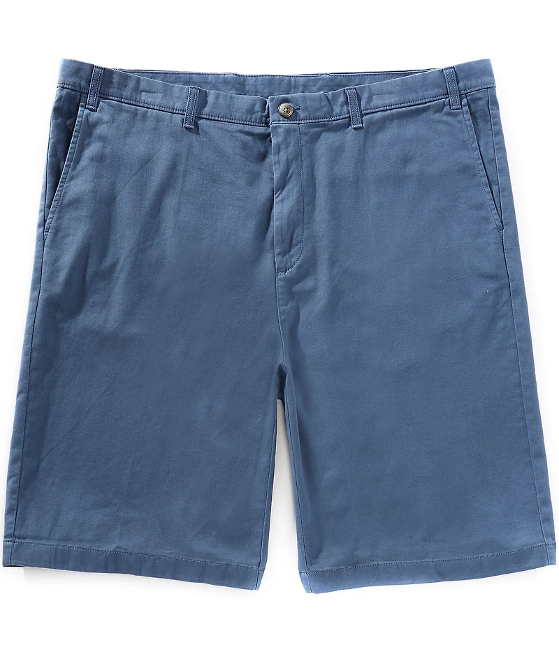 Roundtree & Yorke Big & Tall Flat Front Washed Chino 9-11#double; Inseam Shorts