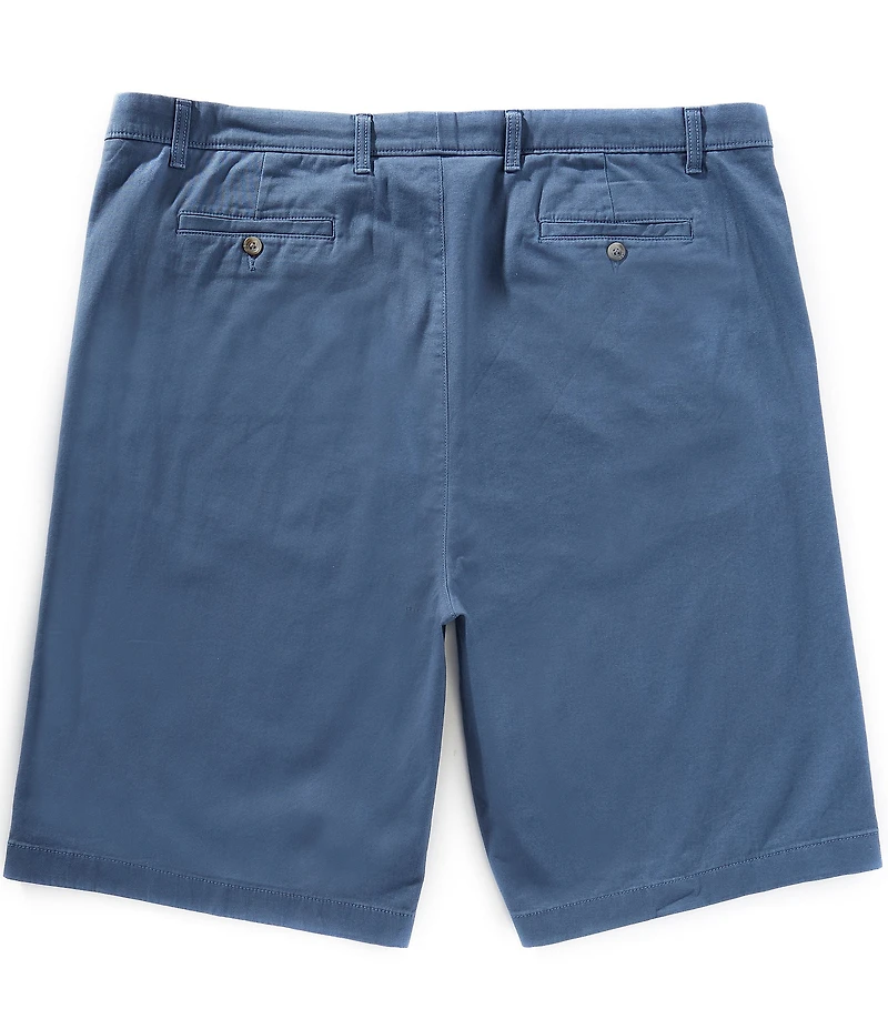 Roundtree & Yorke Big & Tall Flat Front Washed Chino 9-11#double; Inseam Shorts