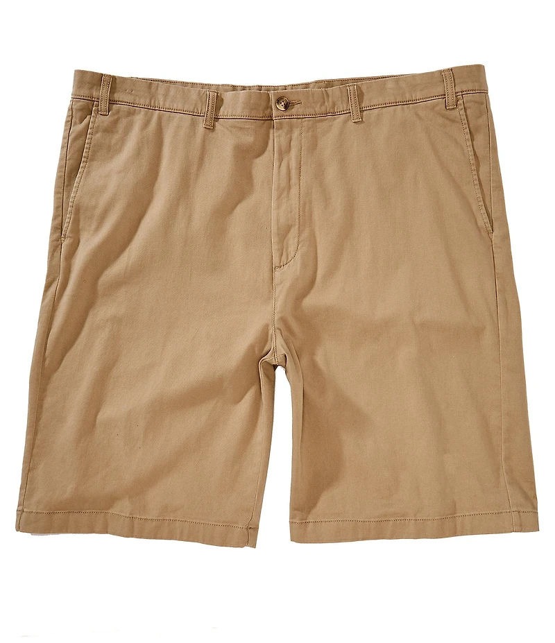 Roundtree & Yorke Big & Tall Flat Front Washed Chino 9-11#double; Inseam Shorts