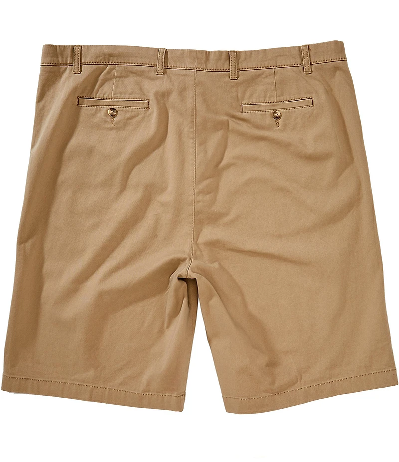 Roundtree & Yorke Big & Tall Flat Front Washed Chino 9-11#double; Inseam Shorts
